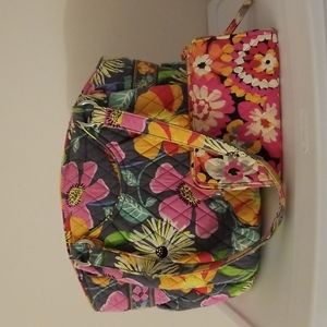 Vera Bradley Tote Bag and Wristlet Bundle